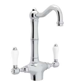Italian Kitchen Acqui Bar/Food Prep Faucet With Double-Lever Handle - In Multiple Colors