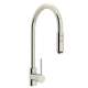 Side Lever Handle Pull-Down High Spout Kitchen Faucet In Polished Nickel