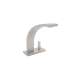 High Neck Single Lever Deck Mount Lavatory Faucet with Metal Lever in Satin Nickel