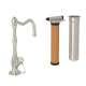 Column Spout Filter Faucet Kit With Mini Porcelain Lever Handle In Polished Nickel