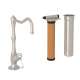 Column Spout Filter Faucet Kit With Mini Porcelain Lever Handle In Satin Nickel