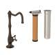 Column Spout Filter Faucet Kit With Mini Cross Handle In Tuscan Brass