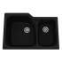 Fireclay Double Bowl Undermount Kitchen Sink in Matte Black