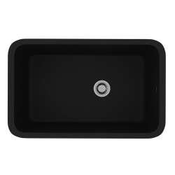 Fireclay Single Bowl Undermount Kitchen Sink in Matte Black