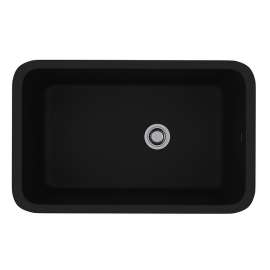 Fireclay Single Bowl Undermount Kitchen Sink in Matte Black