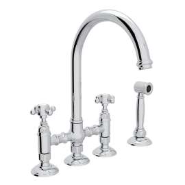 Italian Kitchen San Julio Bridge Faucet With Double-Lever Handle - In Multiple Colors