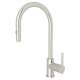 Pull-Down Side Lever Kitchen Faucet With Metal Lever Handle In Polished Nickel