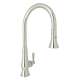 Italian Kitchen Patrizia A3420LMPN-2 Pull-Down Kitchen Faucet With Metal Lever Handle In Polished Nickel