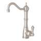 Edwardian Column Spout Hot Water Faucet With Traditional Metal Lever Handle In Satin Nickel