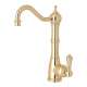 Edwardian Column Spout Hot Water Faucet With Traditional Metal Lever Handle In English Gold