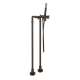 Avanti AKIT2202NXMTCB Exposed Floor Mount Tub Filler with Cross Handle Handshower and Floor Pillar Legs or Supply Unions in Tuscan Brass