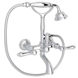 A1401LMAPC Exposed Wall Mount Tub Filler with Handshower and Metal Lever Handle