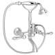 A1401LMAPC Exposed Wall Mount Tub Filler with Handshower and Metal Lever Handle, Polished Chrome