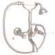 A1401LPSTN Exposed Wall Mount Tub Filler with Handshower and White Porcelain Lever Handle, Satin Nickel