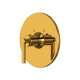 A4214LMULB Lombardia Thermostatic Trim Plate without Volume Control with Metal Lever Handle, Unlacquered Brass