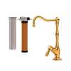 AKIT1435LMIB-2 Acqui Column Spout Filter Faucet with Metal Lever Handle, Italian Brass