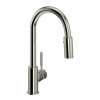 R7519PN Lux Side Handle Bar and Food Prep Stainless Steel Pulldown Faucet with Lever Handle, Polished Nickel