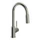 R7519PN Lux Side Handle Bar and Food Prep Stainless Steel Pulldown Faucet with Lever Handle, Polished Nickel