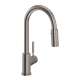 R7519STN Lux Side Handle Bar and Food Prep Stainless Steel Pulldown Faucet with Lever Handle, Satin Nickel