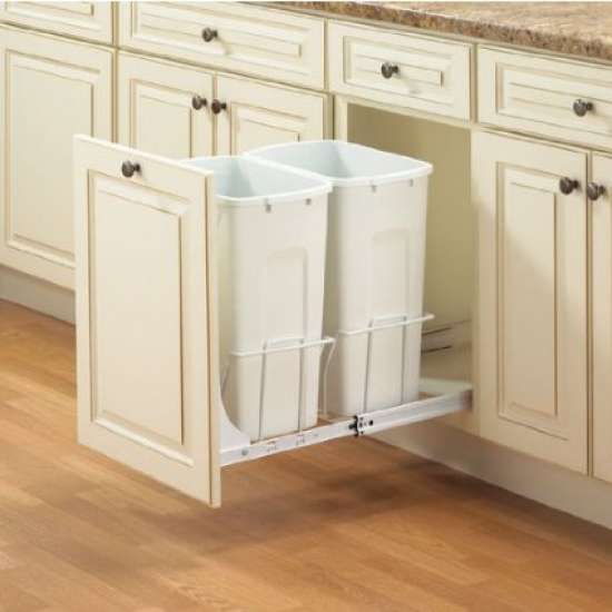 PSW15-2-35-W Waste Bin 14.25 in w. x 18.75 in h. x 22.5 in d. White