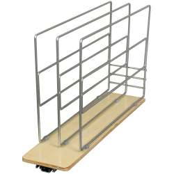 TDRO-FNW-6 Tray Divider 6 in w. x 14 in h. x 22.25 in d. Frosted Nickel/Wood