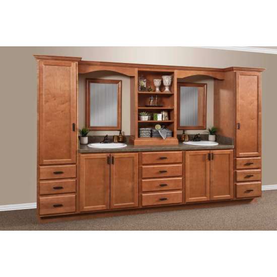 AMR2030A6E Wall Mirror 20 in w. x 30 in h. x  in d. Harmony Door Maple Wood Vintage Finish