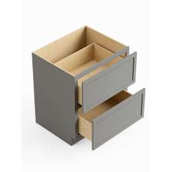 SM2DB24-RTA-FR02-LG Framington 24-in x 24-in x 35-in Ready To Assemble Latitude Two Drawer Base Cabinet, Light Grey