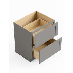 SM2DB24-RTA-FR01-LG Framington 24-in x 24-in x 35-in Ready To Assemble Remington Two Drawer Base Cabinet, Light Grey