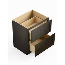 SM2DB24-RTA-FR01-SG Framington 24-in x 24-in x 35-in Ready To Assemble Remington Two Drawer Base Cabinet, Smokey Grey