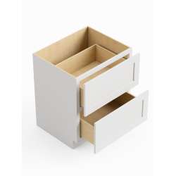 SM2DB24 Framington 24-in x 24-in x 35-in Ready To Assemble Remington Two Drawer Base Cabinet, White