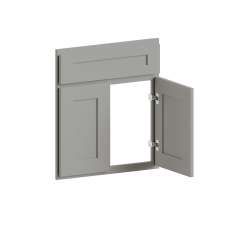 SMDCSF42-FR01-LG Framington 26-in x 1-in x 30-in Remington Diagonal Corner Sink Base Cabinet Front, Light Grey