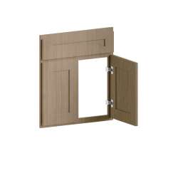 SMDCSF42-FR01-TW Framington 26-in x 1-in x 30-in Remington Diagonal Corner Sink Base Cabinet Front, Tan Wood