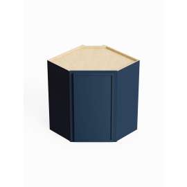 SMDCW2442L-ASM-FR02-NB Framington 24-in x 12-in x 42-in Assembled Latitude Diagonal Corner Wall Cabinet With Left-Hand Opening Door, Navy Blue