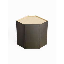 SMDCW2430L-ASM-FR02-SG Framington 24-in x 12-in x 30-in Assembled Latitude Diagonal Corner Wall Cabinet With Left-Hand Opening Door, Smokey Grey