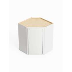 SMDCW2430L-ASM-FR02-WH Framington 24-in x 12-in x 30-in Assembled Latitude Diagonal Corner Wall Cabinet With Left-Hand Opening Door, White