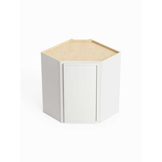 SMDCW2430L-ASM-FR02-WH Framington 24-in x 12-in x 30-in Assembled Latitude Diagonal Corner Wall Cabinet With Left-Hand Opening Door, White