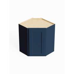 SMDCW2430L-ASM-FR01-NB Framington 24-in x 12-in x 30-in Assembled Remington Diagonal Corner Wall Cabinet With Left-Hand Opening Door, Navy Blue