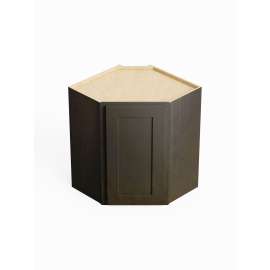 SMDCW2430-RTA-FR01-SG Framington 24-in x 12-in x 30-in Ready To Assemble Remington Diagonal Corner Wall Cabinet, Smokey Grey