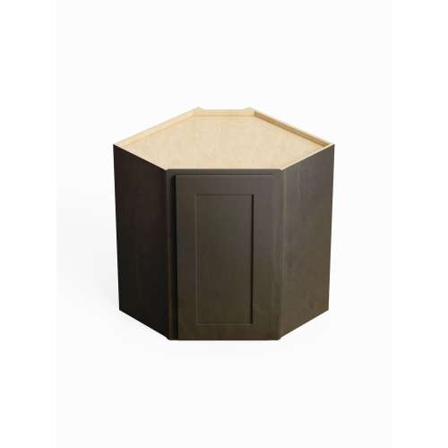 SMDCW2442L-ASM-FR01-SG Framington 24-in x 12-in x 42-in Assembled Remington Diagonal Corner Wall Cabinet With Left-Hand Opening Door, Smokey Grey