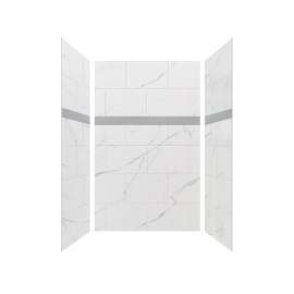 SMSDWK604896-M Silhouette 60-in x 48-in x 96-in Shower Wall Kit With Deco Strip