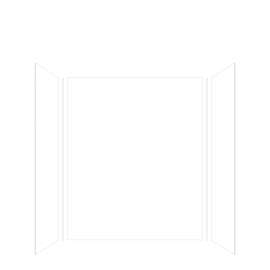 Silhouette 60-in x 36-in x 72-in Glue to Wall 3-Piece Tub Wall Kit