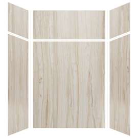 SMSWKX60487224-43 Silhouette 60-in x 48-in x 72/24-in Glue to Wall 6-Piece Transition Shower Wall Kit, Jupiter Stone