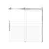 SMMBDT606008F-L-BS-SD Milan 60-in x 60-in Barn Bathtub Door Opening Left Side With 5/16-in Pattern Frost Glass And Sampson Double-Sided Handles, Brushed Stainless
