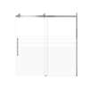 SMMBDT606008F-L-BS-TD Milan 60-in x 60-in Barn Bathtub Door Opening Left Side With 5/16-in Pattern Frost Glass And Tyler Double-Sided Handles, Brushed Stainless