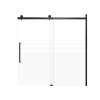 SMMBDT606008F-L-MB-TD Milan 60-in x 60-in Barn Bathtub Door Opening Left Side With 5/16-in Pattern Frost Glass And Tyler Double-Sided Handles, Matte Black