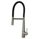 SM3560-LS Bella Semi-Pro 1.8 GPM Single Hole Pull Down Spray Kitchen Faucet With Single Lever Hand And Black Hose, Luxe Stainless