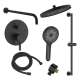 SMAPRK1610HB-2-MB Astra Two Function Round ADA Pressure Balance With Hand Shower On Bar Set, Matte Black