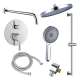 SMAPRK1610HB-2-PC Astra Two Function Round ADA Pressure Balance With Hand Shower On Bar Set, Polished Chrome