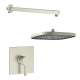 SMAPSK1610-1-BN Astra Single Function Square ADA Pressure Balance Shower Set, Brushed Nickel