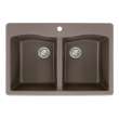 Samuel Mueller Adagio Granite 33-in Drop-In Kitchen Sink Kit with Grids, Strainers and Drain Installation Kit in Espresso